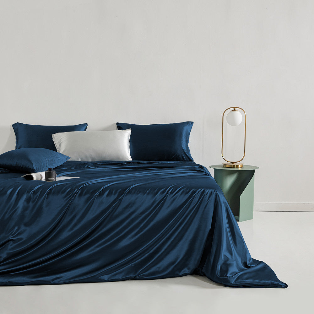 Zijden Dekbedovertrek Set Navy - 22MM Satijn