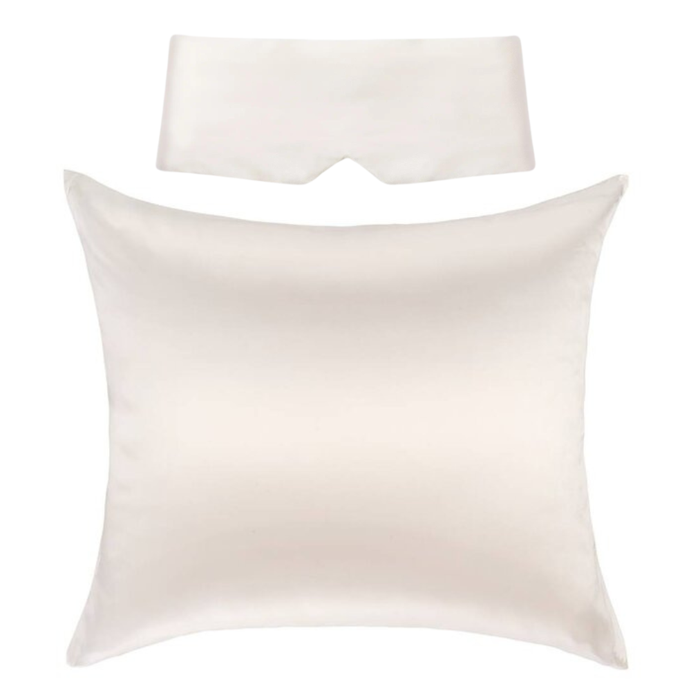 Perfect Sleep Set Ivoor - Kussensloop & Slaapmasker