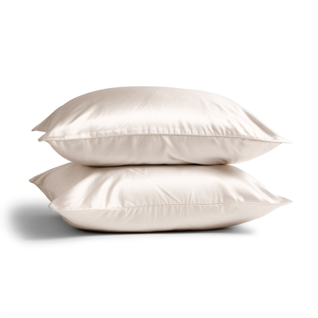 yuma  Voordeelset 2x 100% Zijden kussensloop Ivoor Glossy