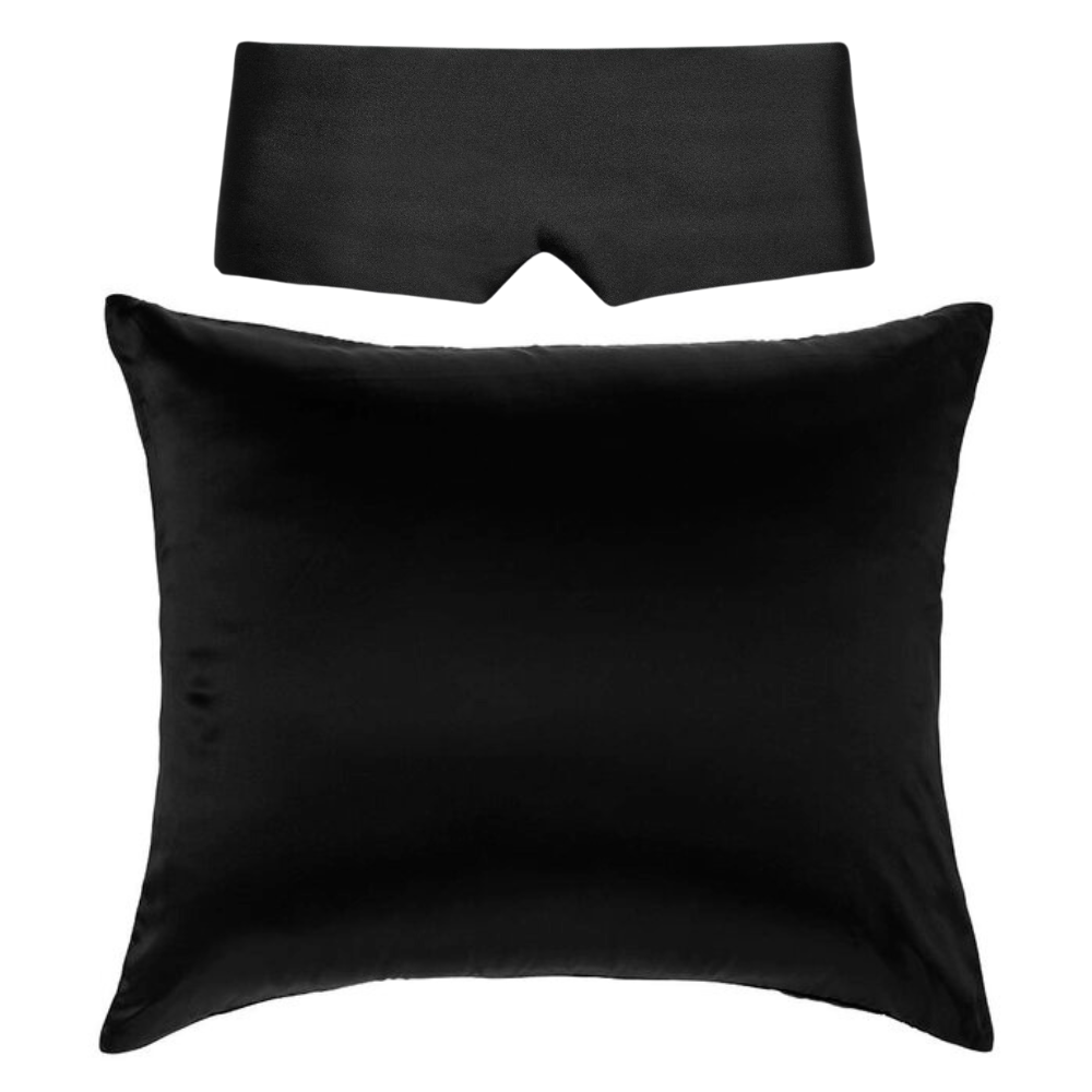 Perfect Sleep Set Zwart - Kussensloop & Slaapmasker