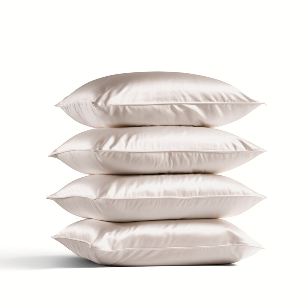 4x Zijden Kussensloop Ivoor - 22MM