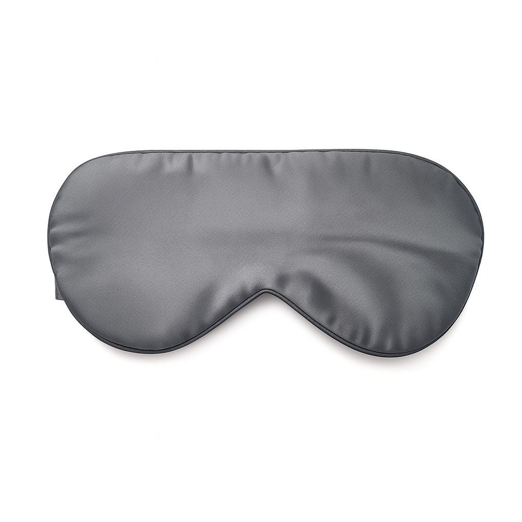 Luxe zijden slaapmasker gevuld met zijde -  Antraciet