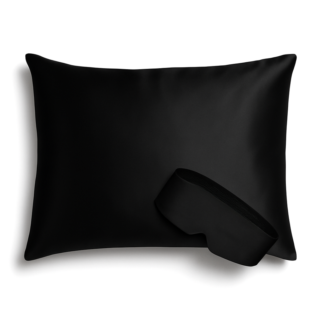 Perfect Sleep Set Zwart - Kussensloop & Slaapmasker