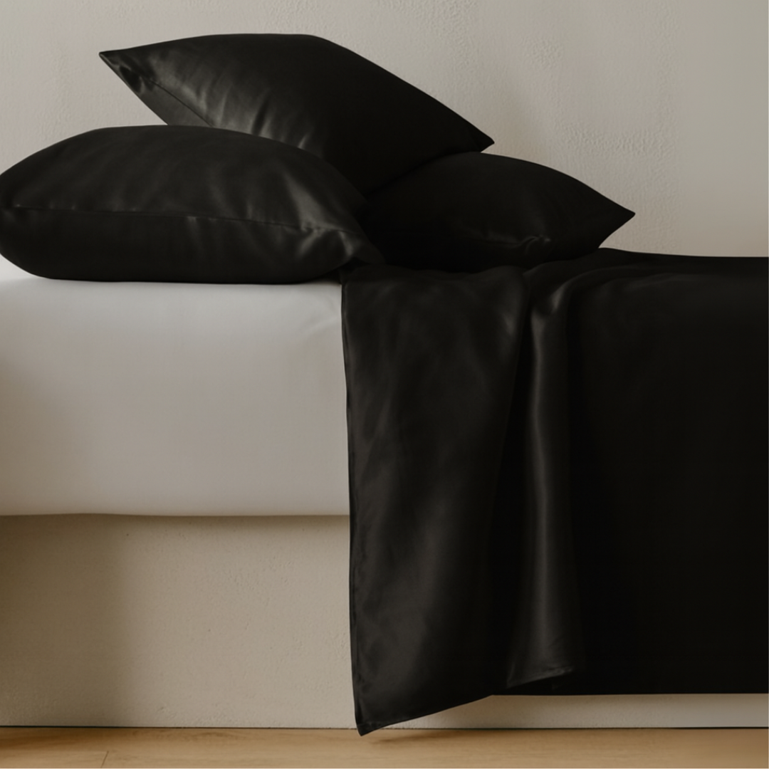 Zijden laken Zwart - 22MM Satijn