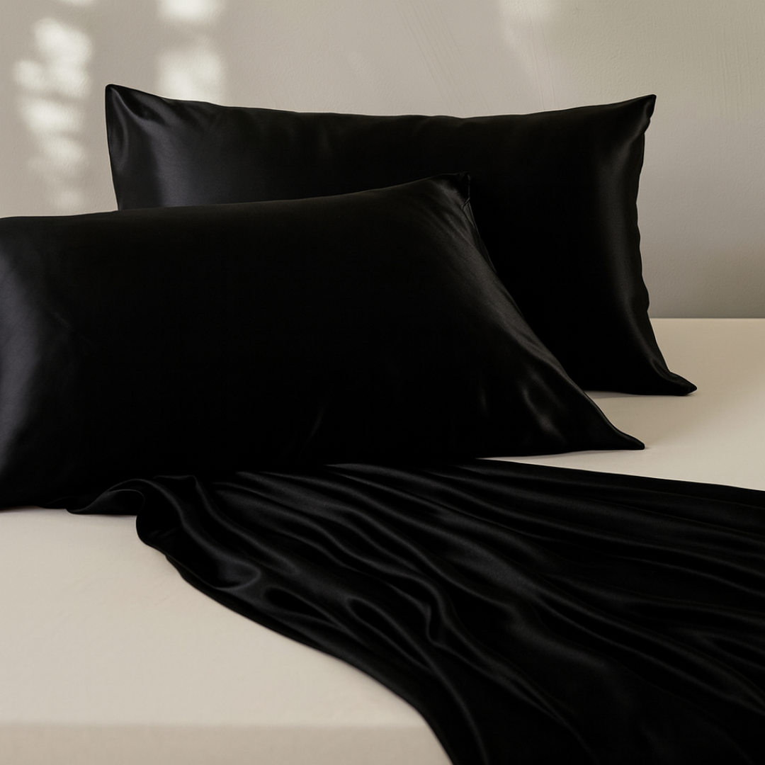 Zijden laken Zwart - 22MM Satijn