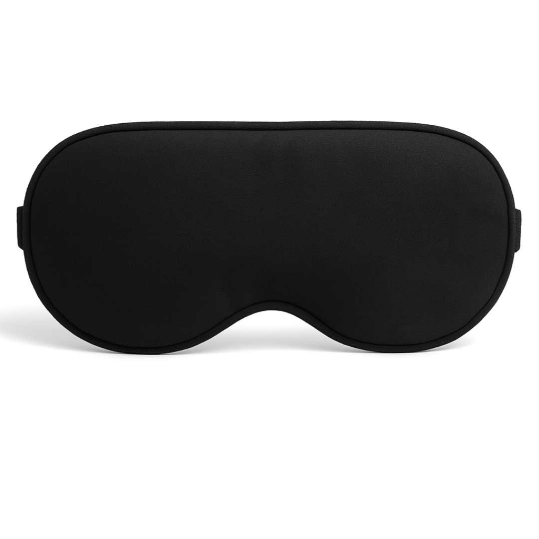 Luxe zijden slaapmasker - gevuld met zijde - Zwart