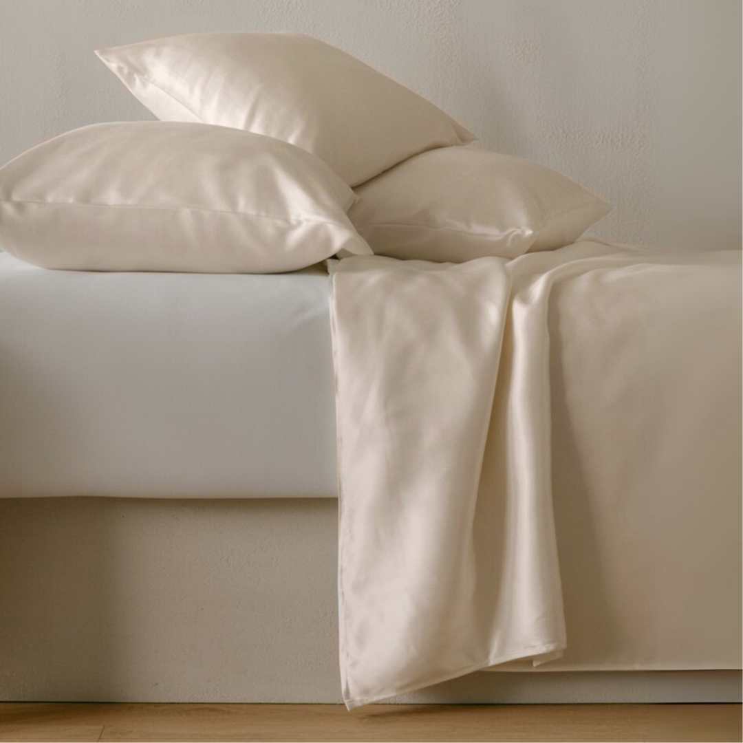 100% Zijden laken Ivoor - 22MM Satijn