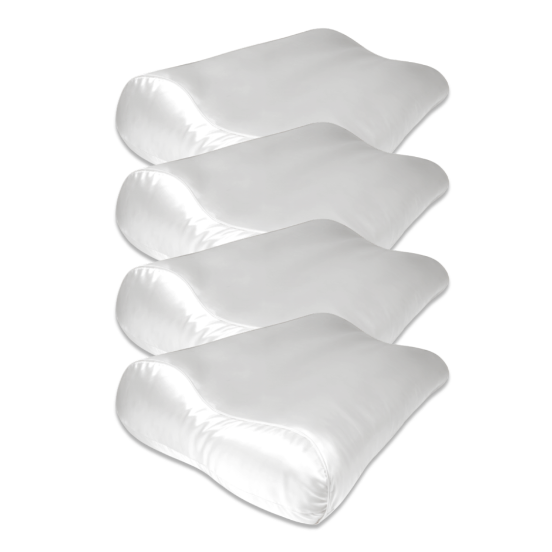 4x Zijden Kussensloop Ergonomisch  Wit - 22MM