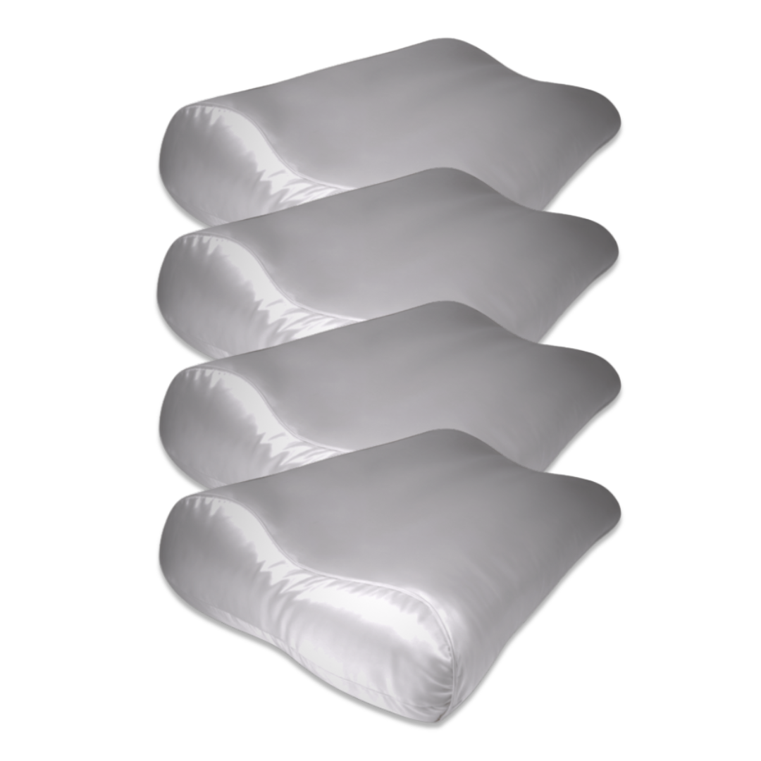 4x Zijden Kussensloop Licht Grijs Ergonomisch - 19MM