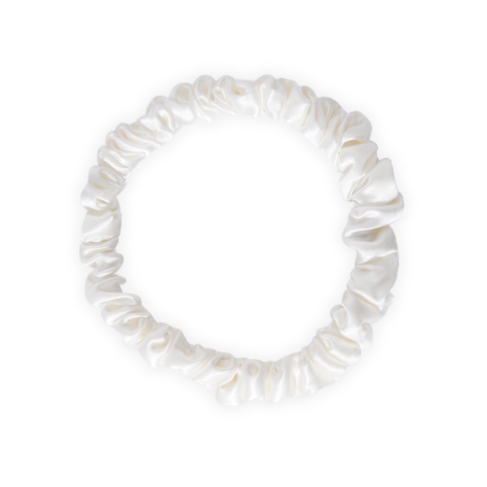 Zijden Scrunchies Ivoor Deluxe set van 5 - 22 Momme