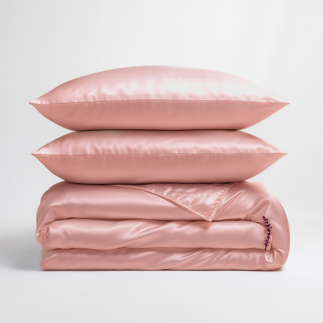 Zijden Dekbedovertrek Set Rosé Goud - 22MM Satijn