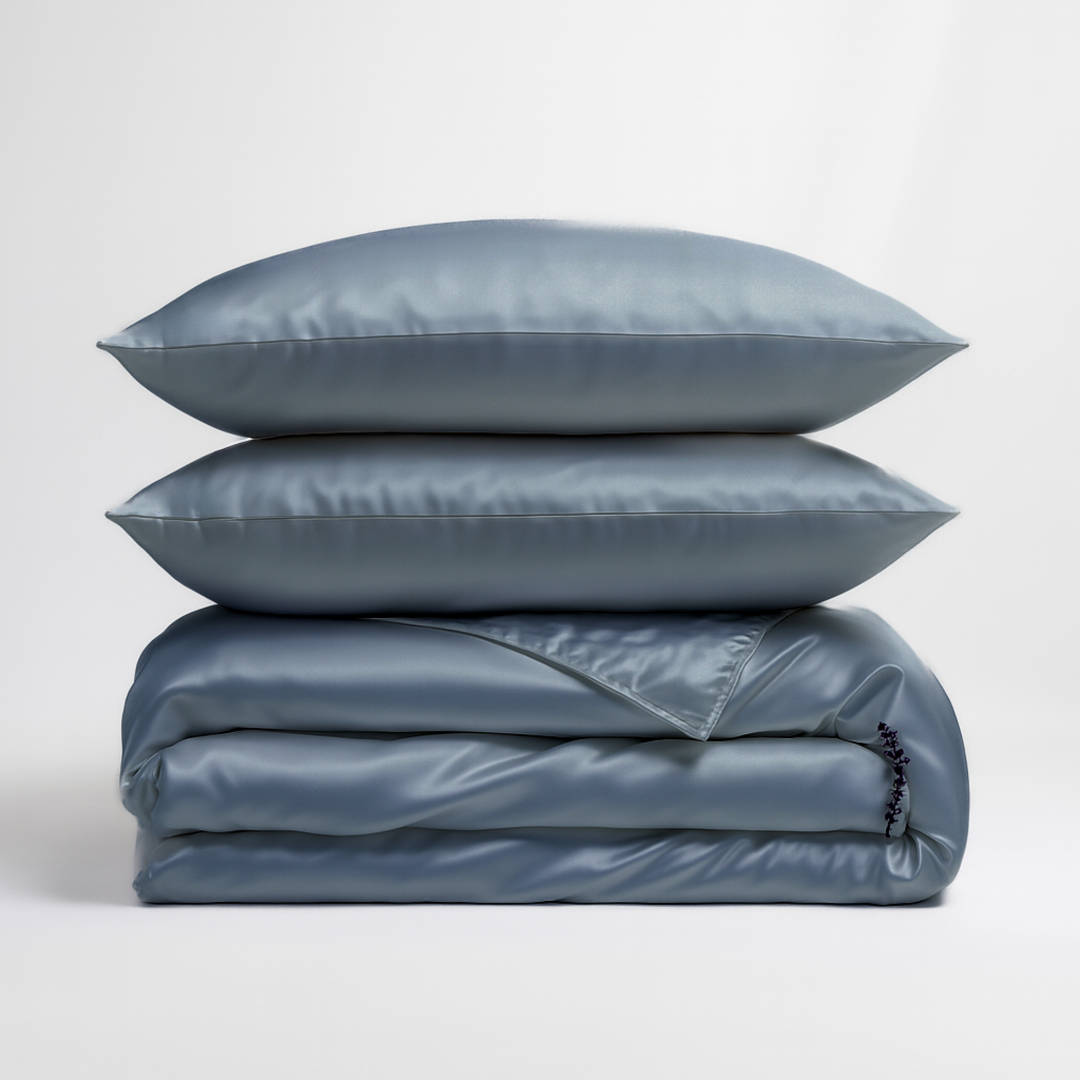 Zijden Dekbedovertrek Set Jeans blauw - 22MM Satijn