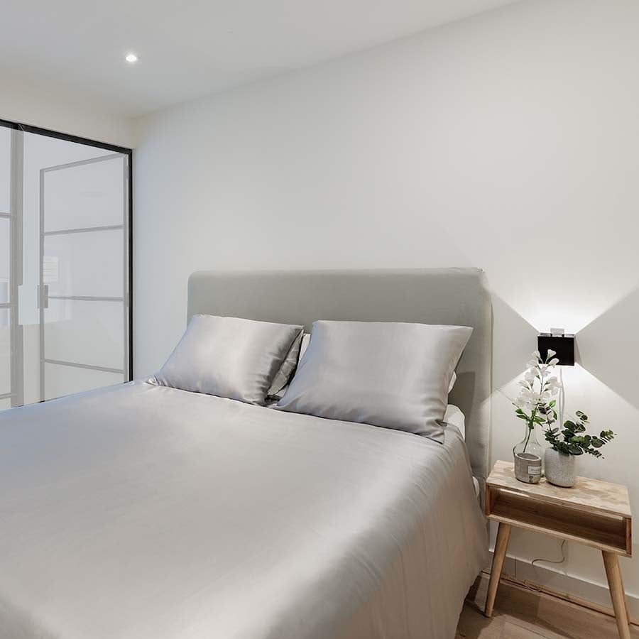 Zijden dekbedovertrek Verdi Grijs - 22MM