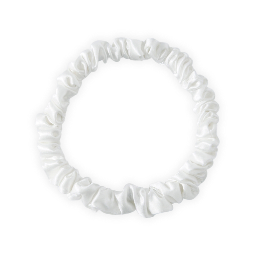 Zijden Scrunchies Wit Deluxe set van 5 - 22 Momme