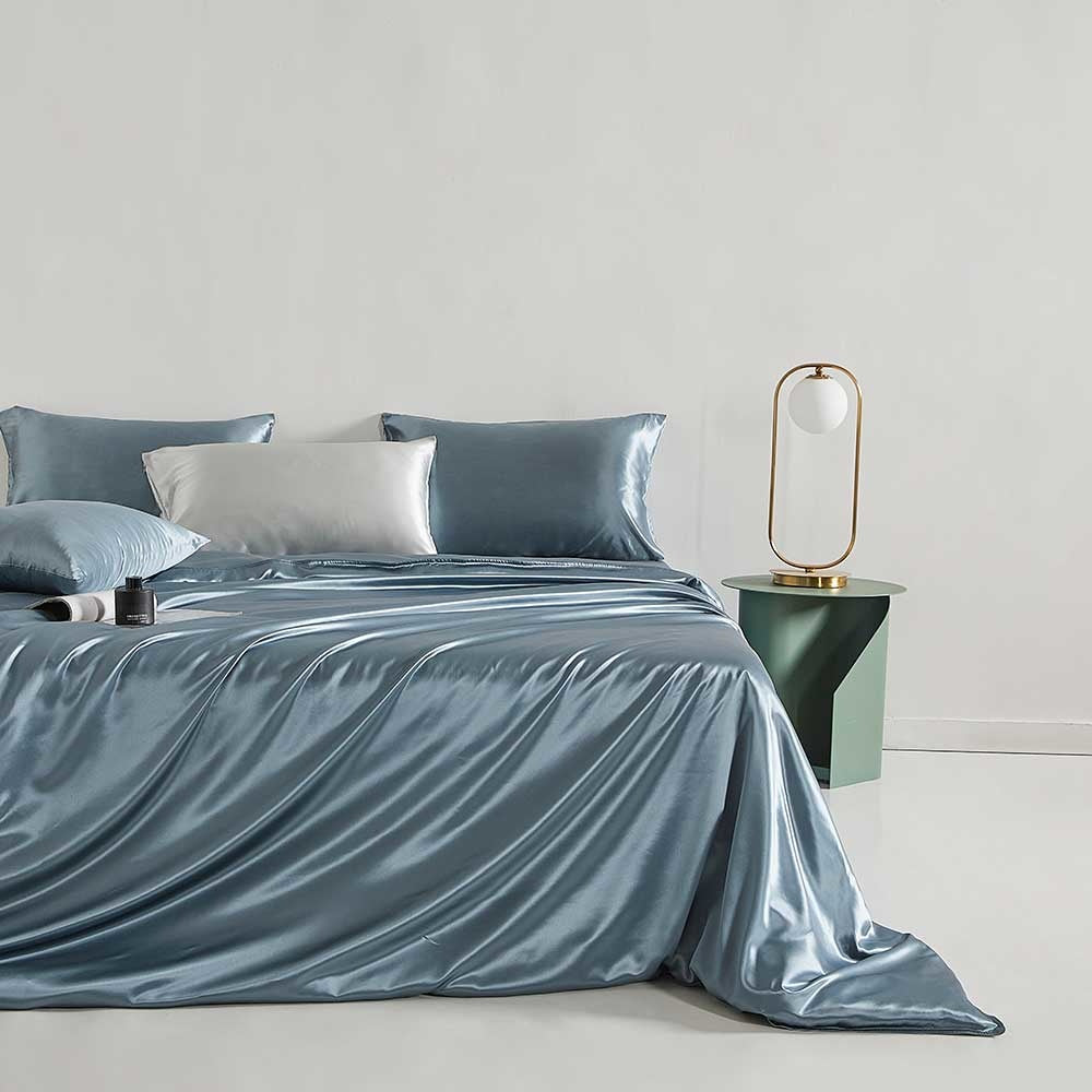 Zijden Dekbedovertrek Set Jeans blauw - 22MM Satijn