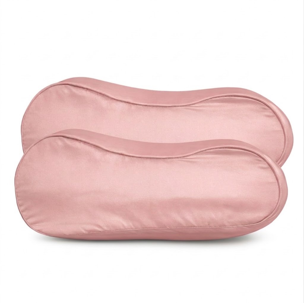 2x Zijden Kussensloop Ergonomisch Blush Rose - 22MM
