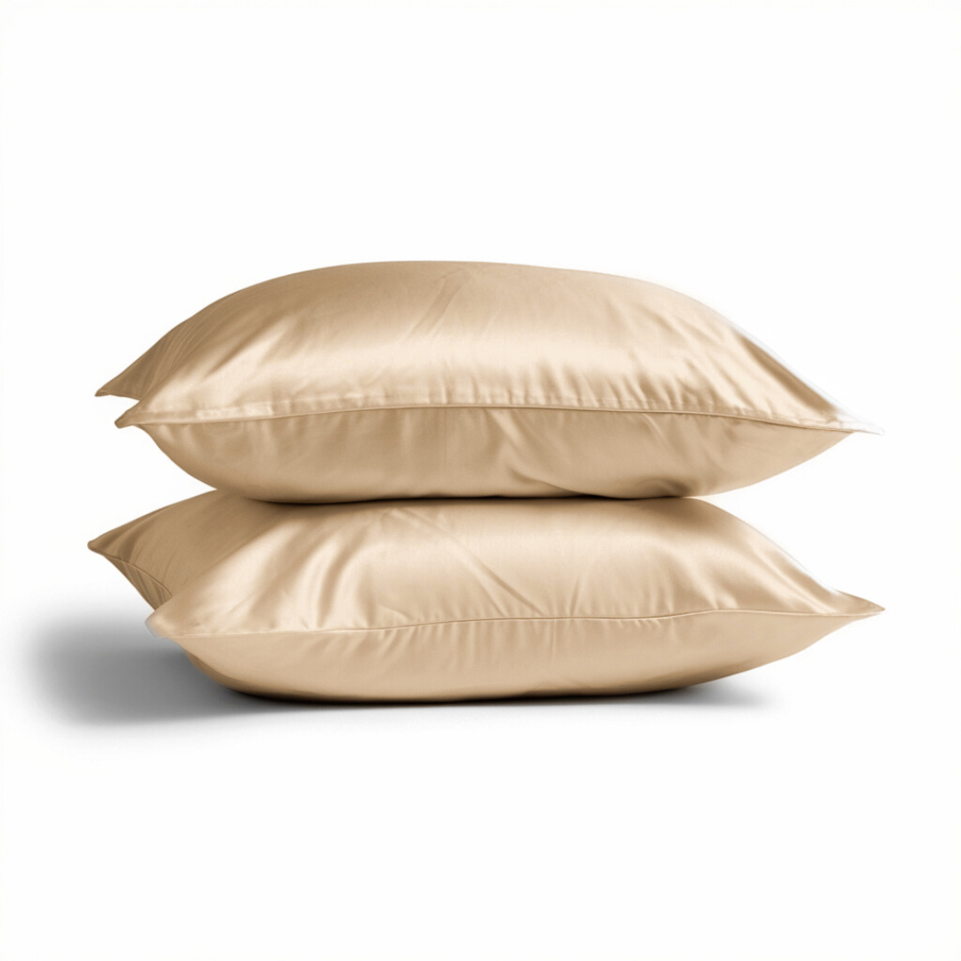 2x Zijden Kussensloop Donker Champagne - 19MM