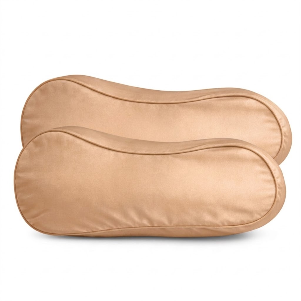 2x Zijden Kussensloop Ergonomisch Golden Sand - 22MM