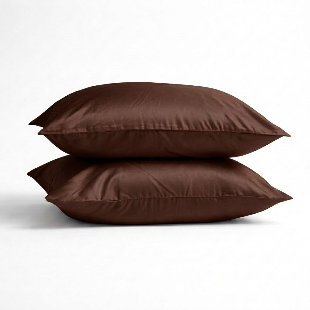 2x Zijden Kussensloop Midnight Cacao - 22MM