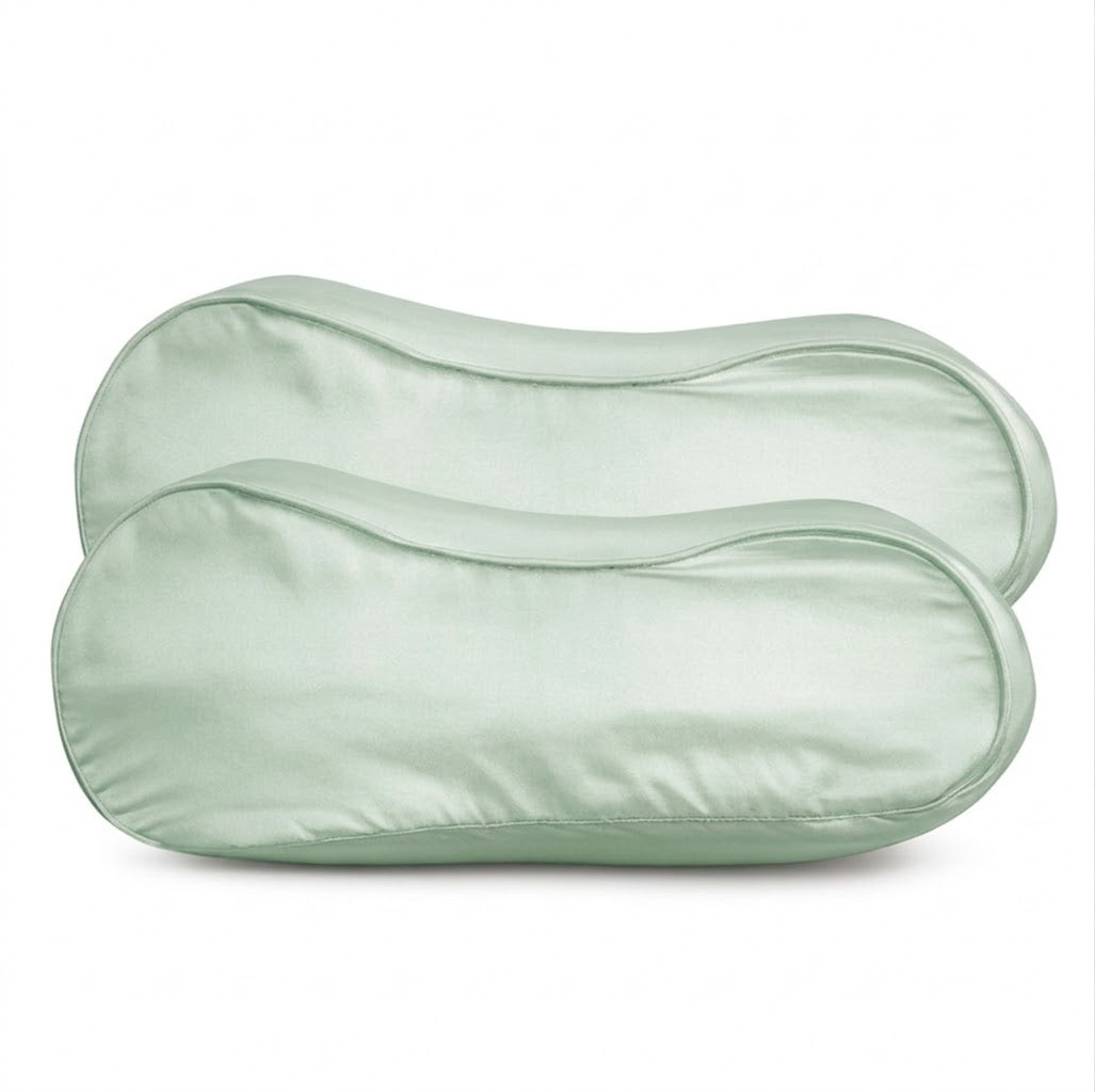 2x Zijden Kussensloop Ergonomisch Soft Sage - 22MM