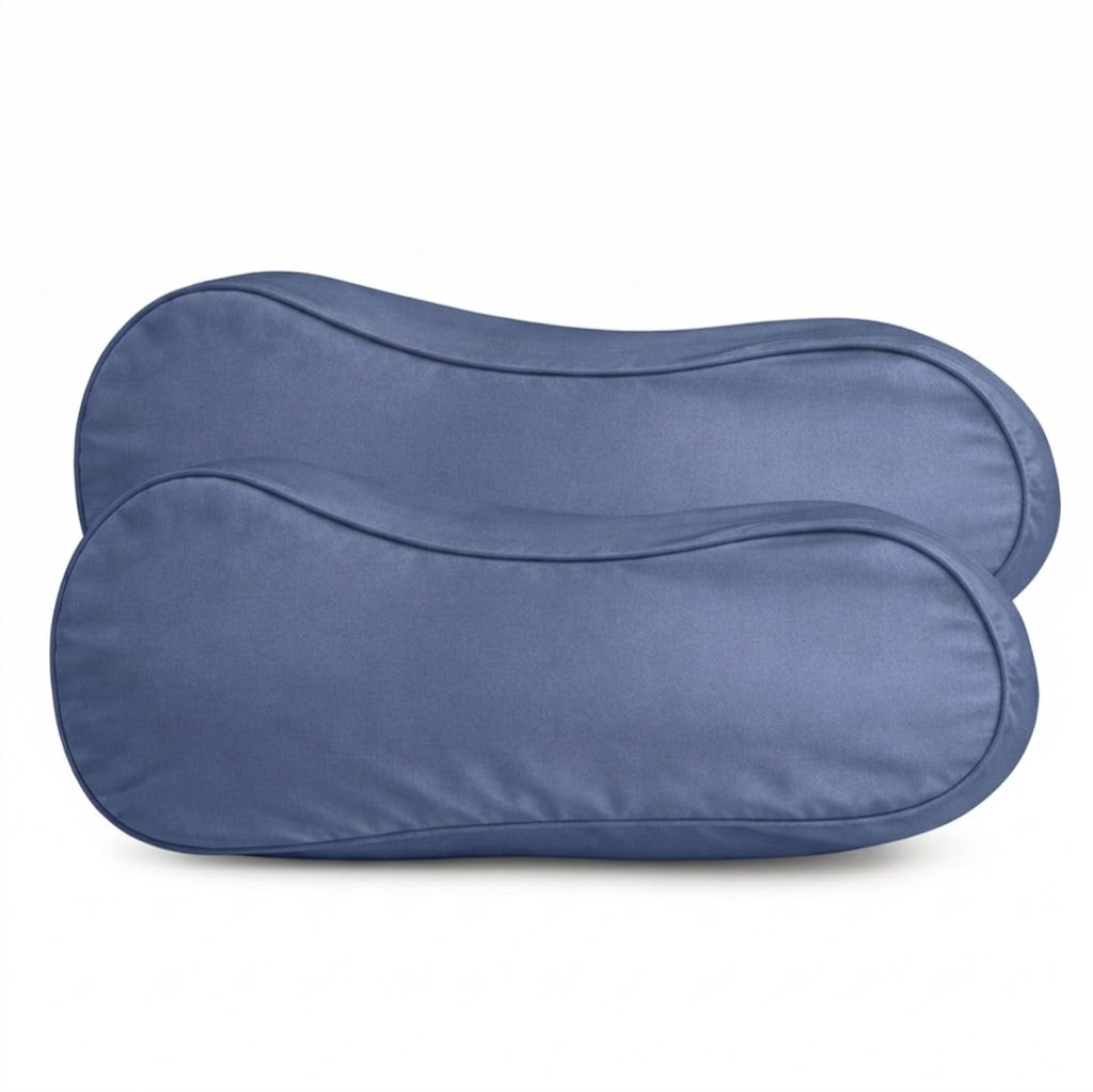 2x Zijden Kussensloop Ergonomisch Evening Blue - 22MM