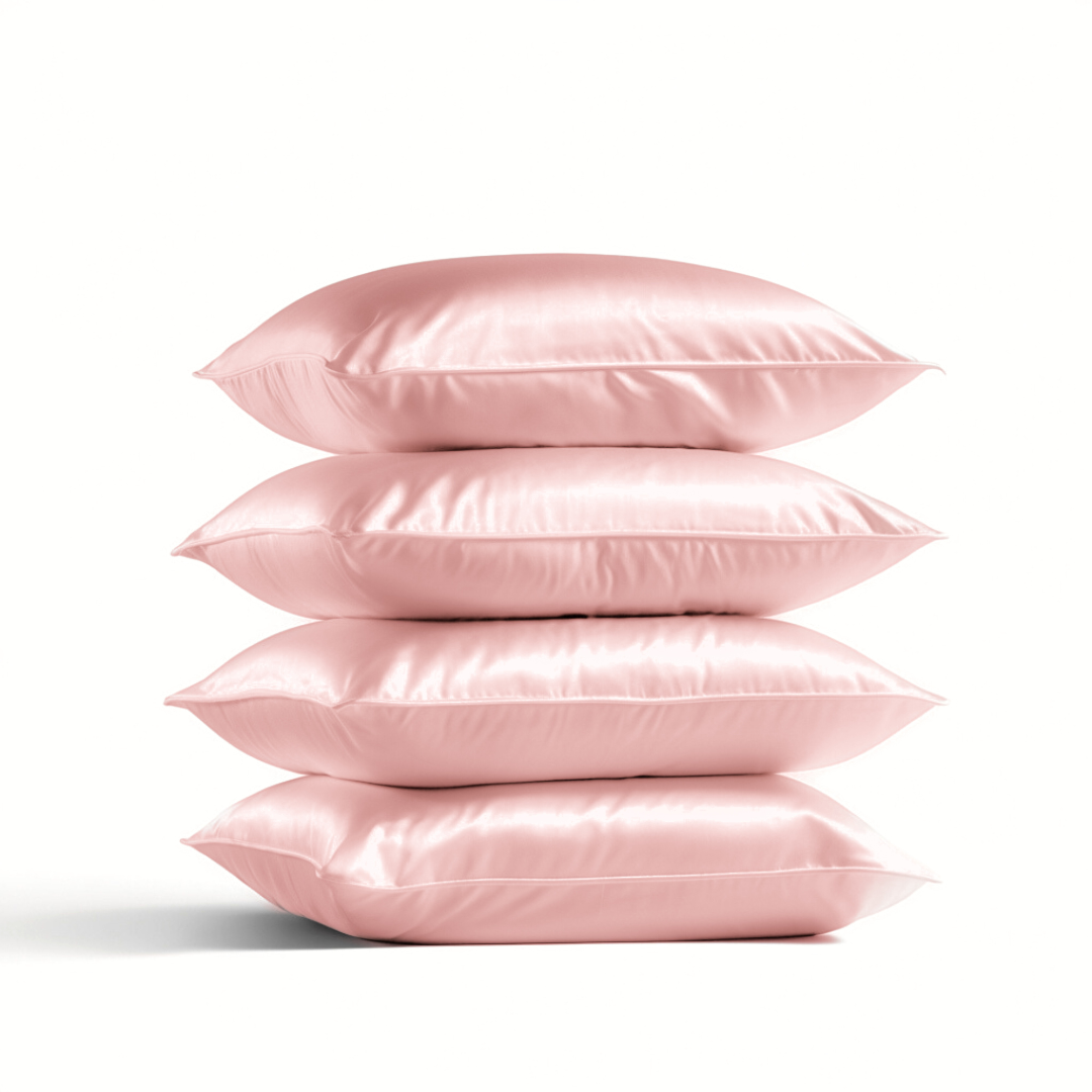 4x Zijden Kussensloop Vintage Roze - 22MM