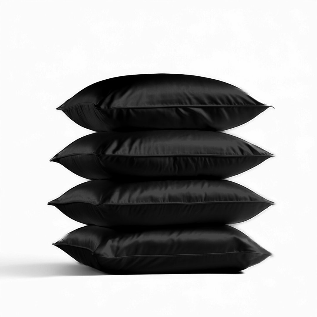 4x Zijden Kussensloop Zwart - 22 Momme