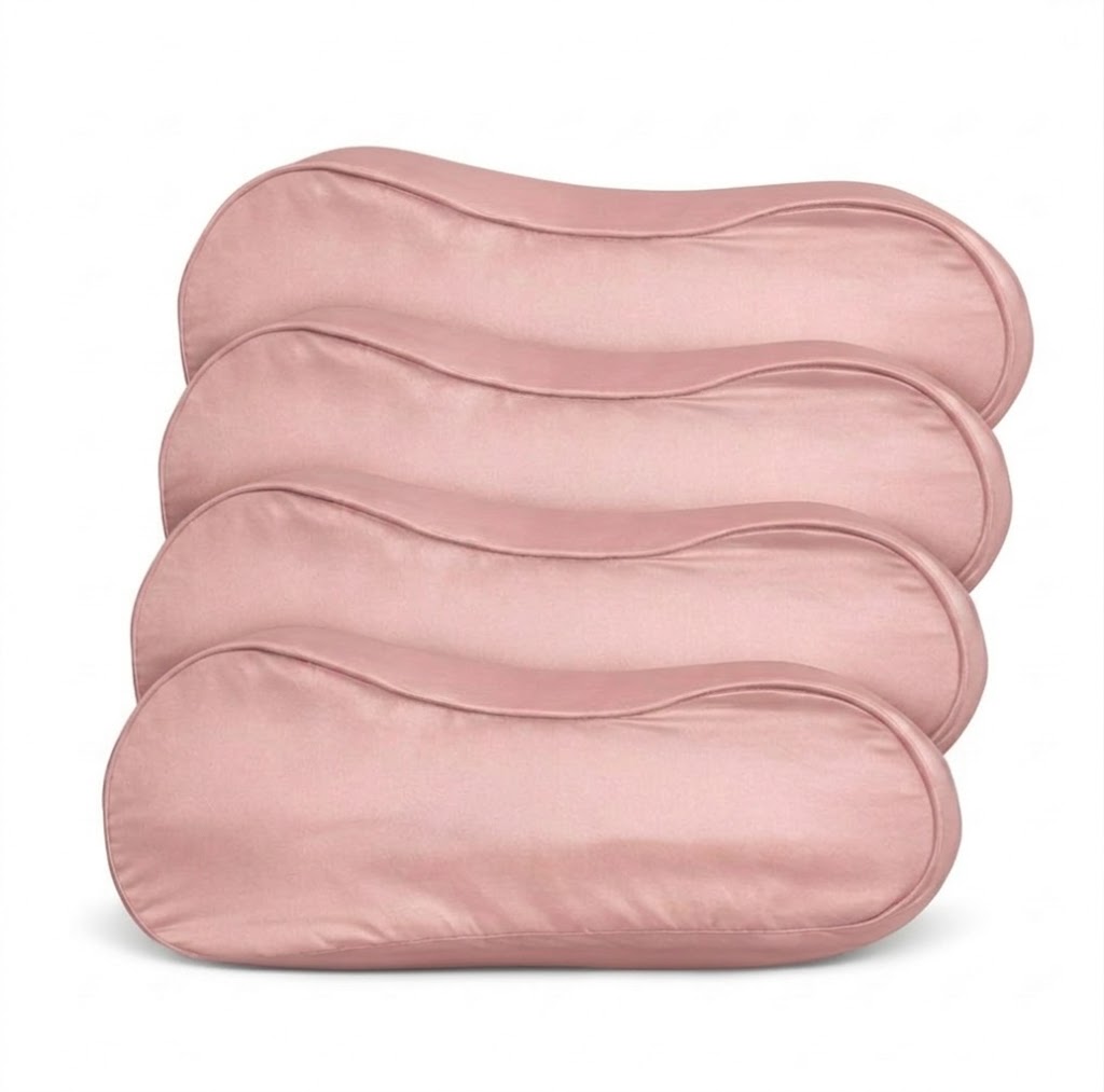 4x Zijden Kussensloop Ergonomisch Blush Rose - 22MM