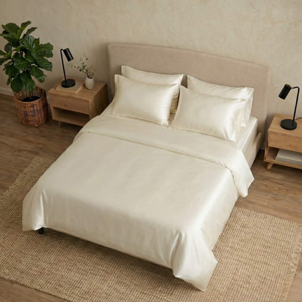 Serene zomerdekbed van 100% zijde 175 g/m² – zijden tijk