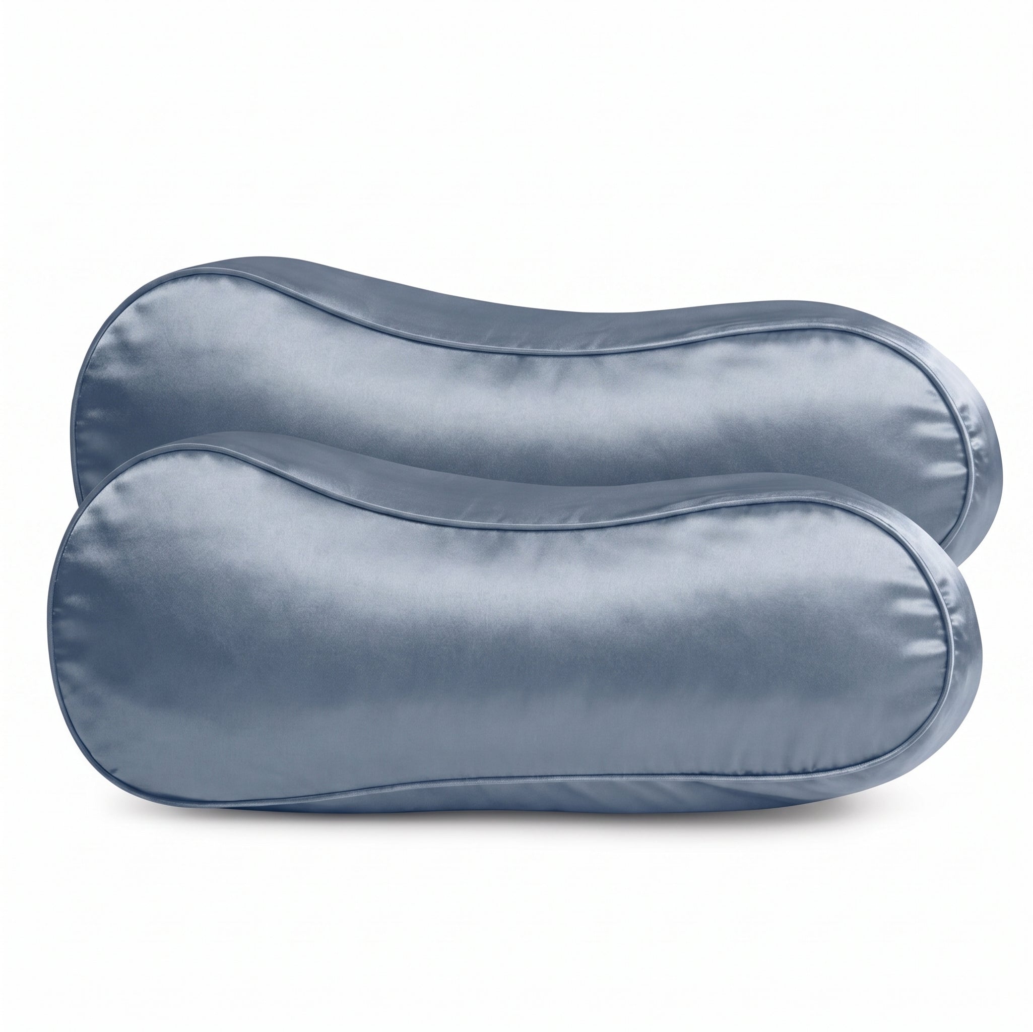 2x Zijden Kussensloop Ergonomisch Evening Blue - 22MM