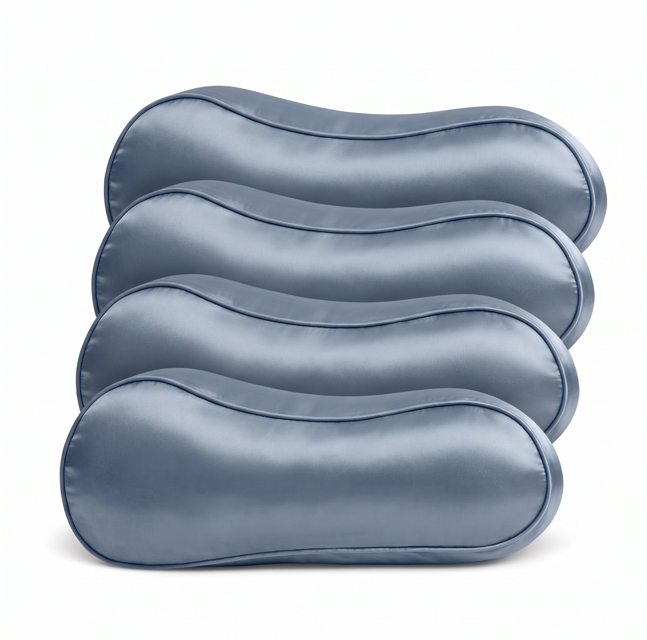 4x Zijden Kussensloop Ergonomisch Evening Blue - 22MM