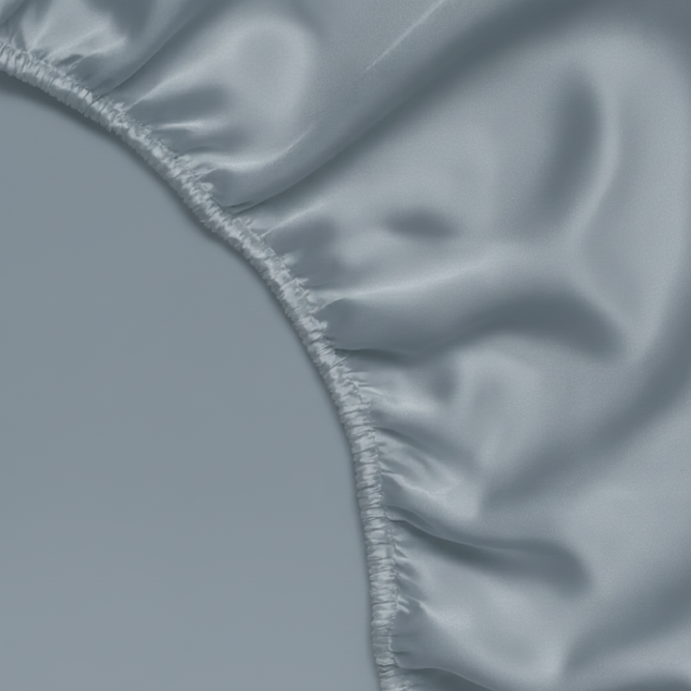 Zijden Hoeslaken Jeans Blauw - 22MM Satijn