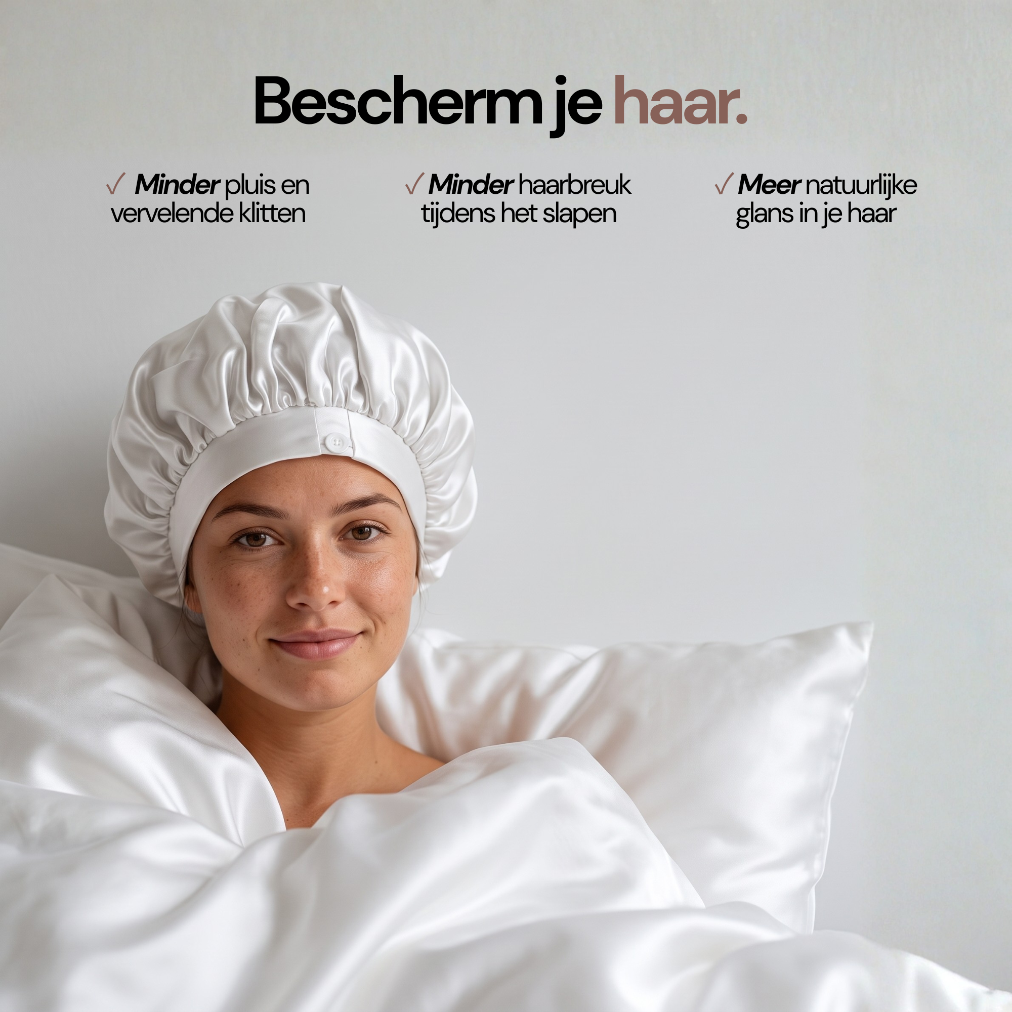Perfect Fit Bonnet Cloud White - 19MM