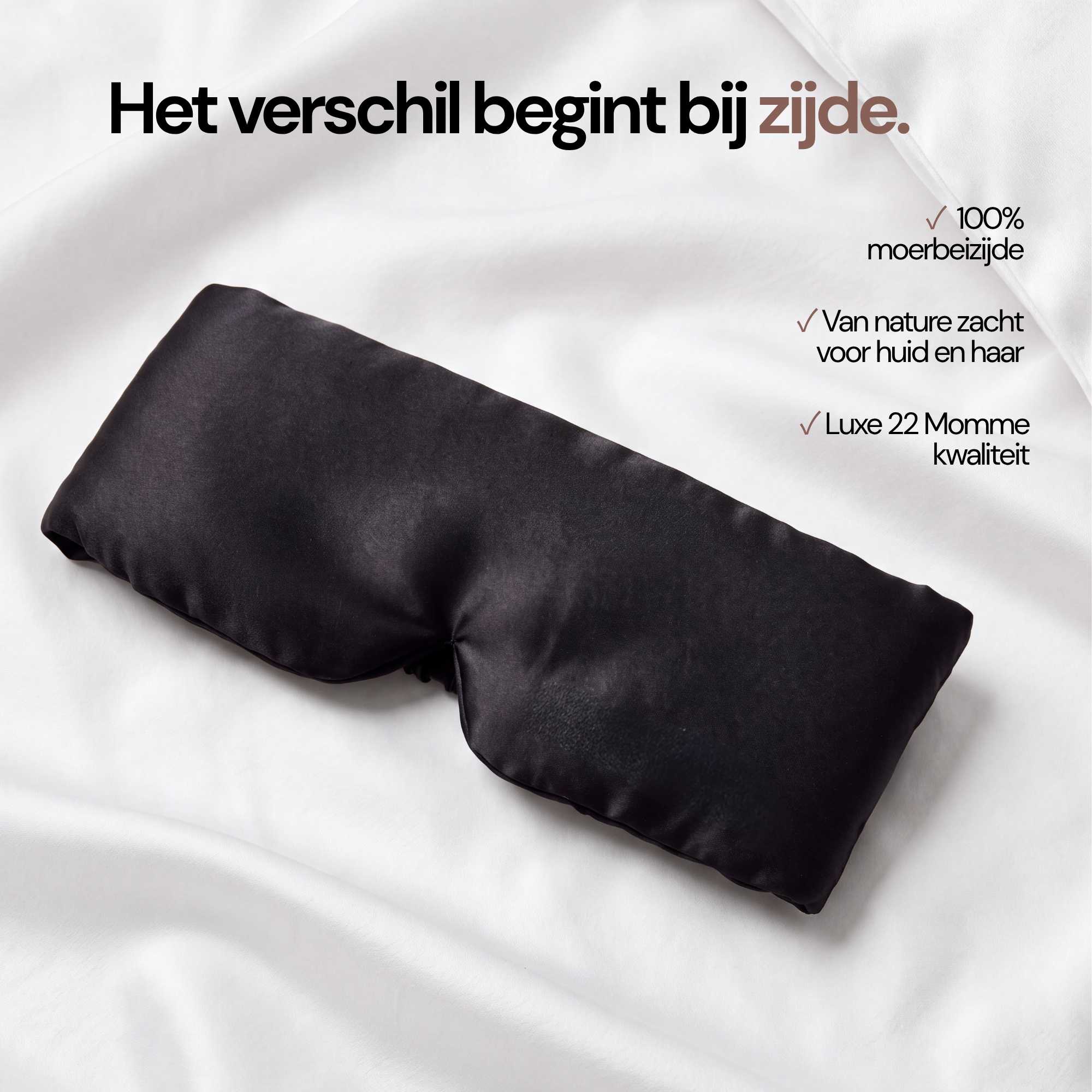 Perfect Sleep Face Mask van Zijde 22MM - Black Pearl