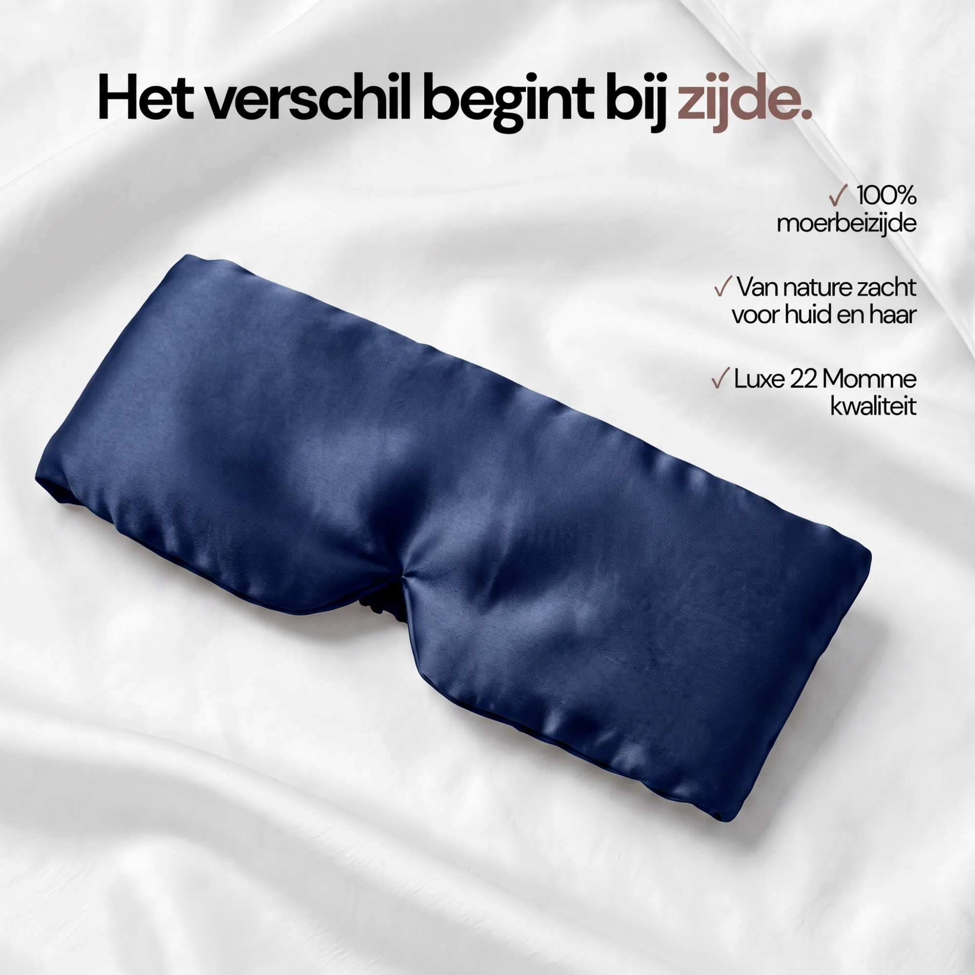 Perfect Sleep Face Mask van Zijde 22MM - Deep Ocean
