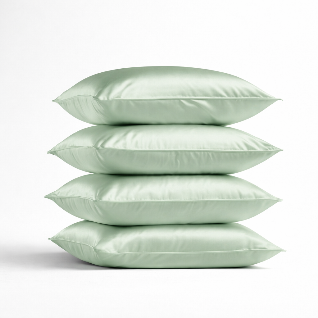 4x Zijden Kussensloop Soft Sage - 22MM