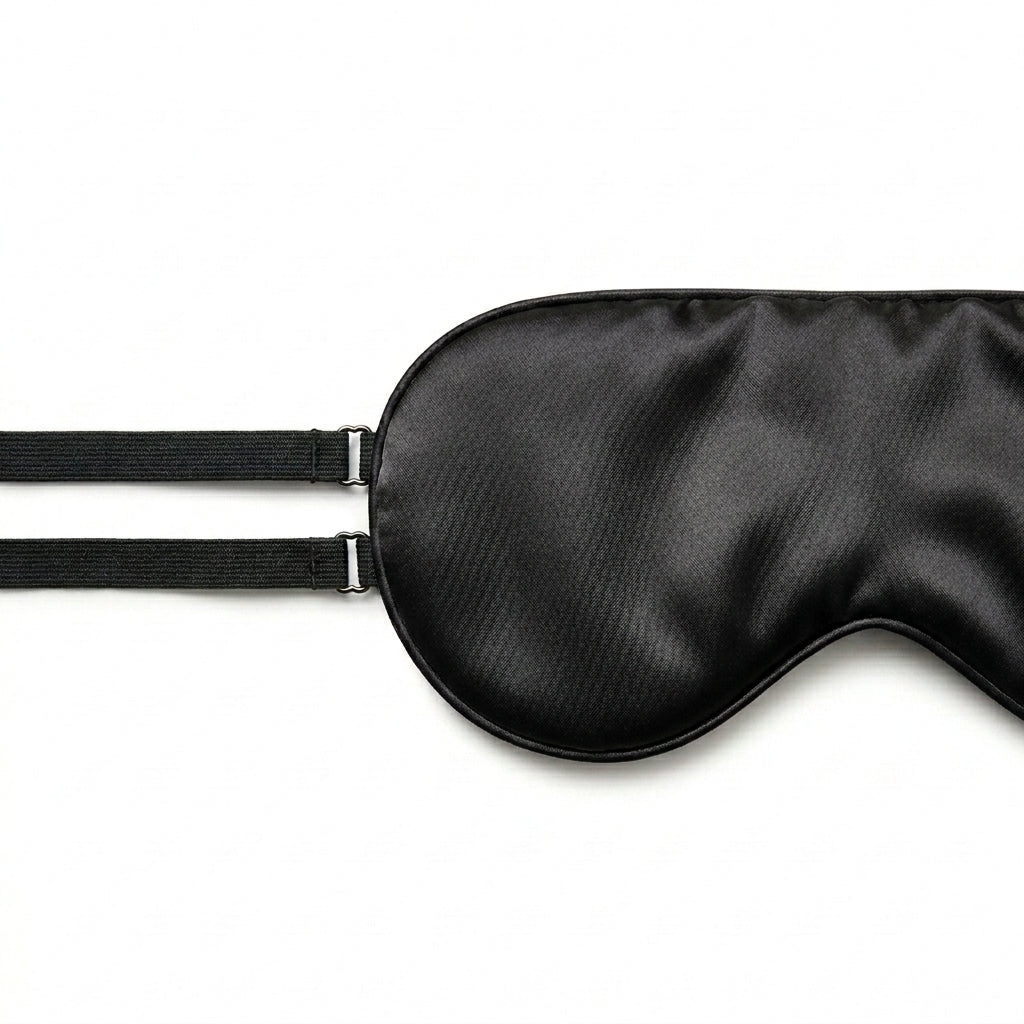 Luxe zijden slaapmasker - gevuld met zijde - Black Pearl