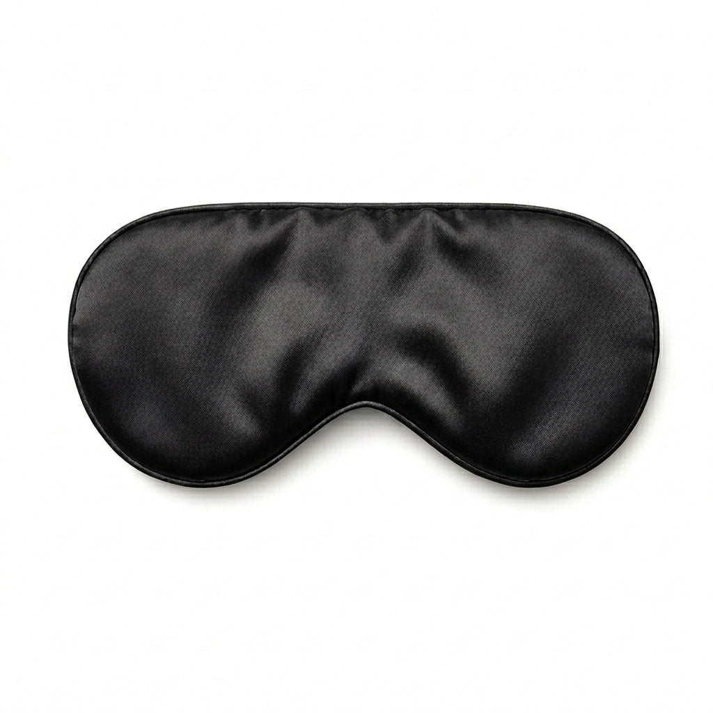 Luxe zijden slaapmasker - gevuld met zijde - Black Pearl