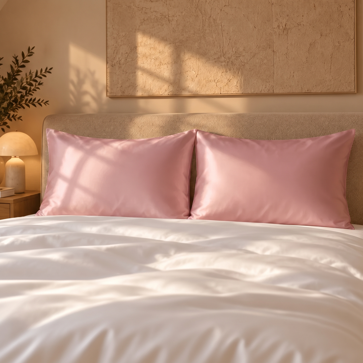 Zijden Kussensloop Blush Rose - 22MM