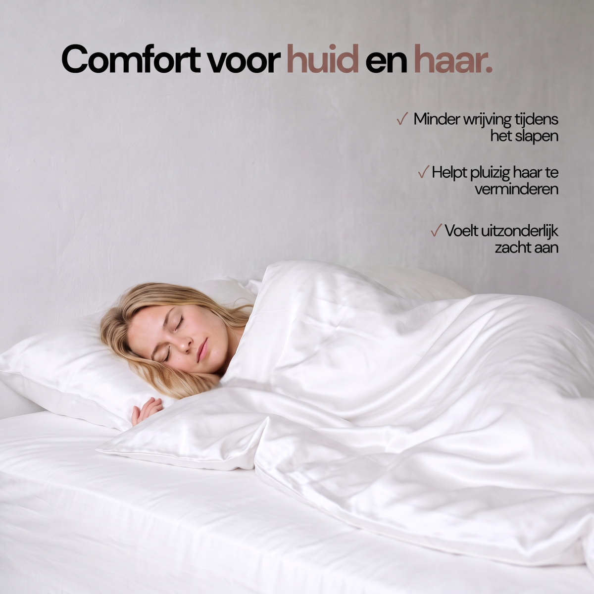 Zijden Dekbedovertrek Set Cloud White - 22MM Satijn