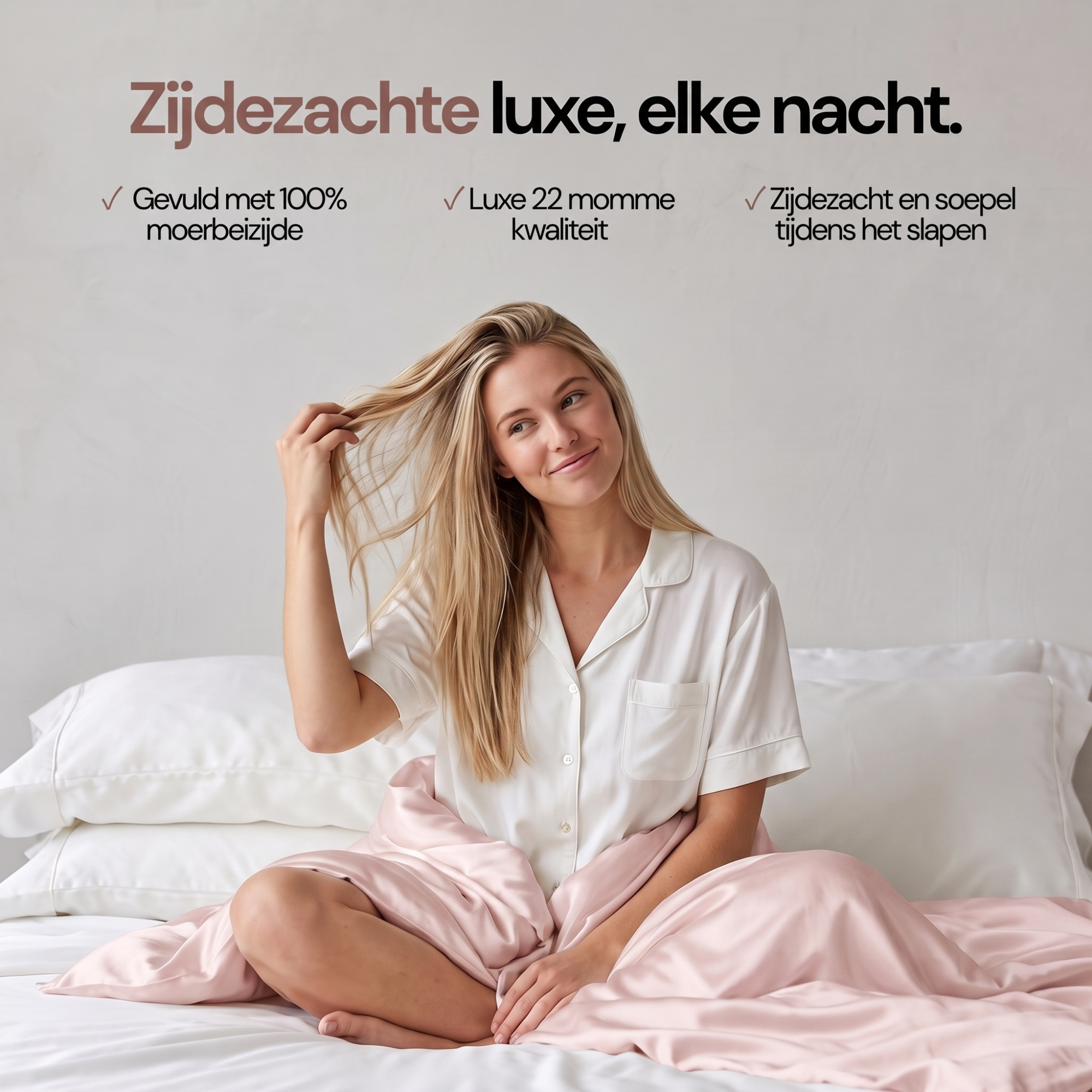 Zijden Dekbedovertrek Set Lavender Mist - 22MM Satijn