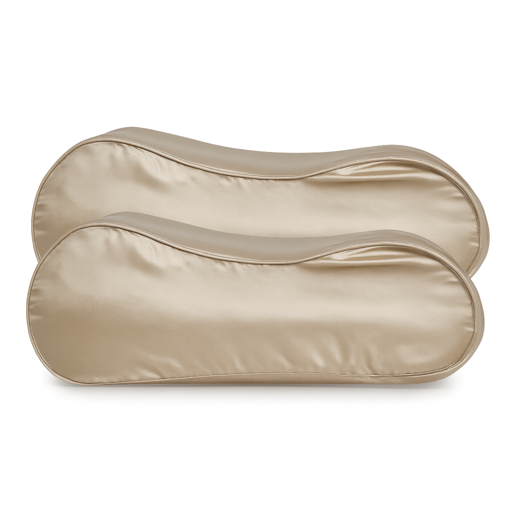 2x Zijden Kussensloop Donker Champagne Ergonomisch - 19MM