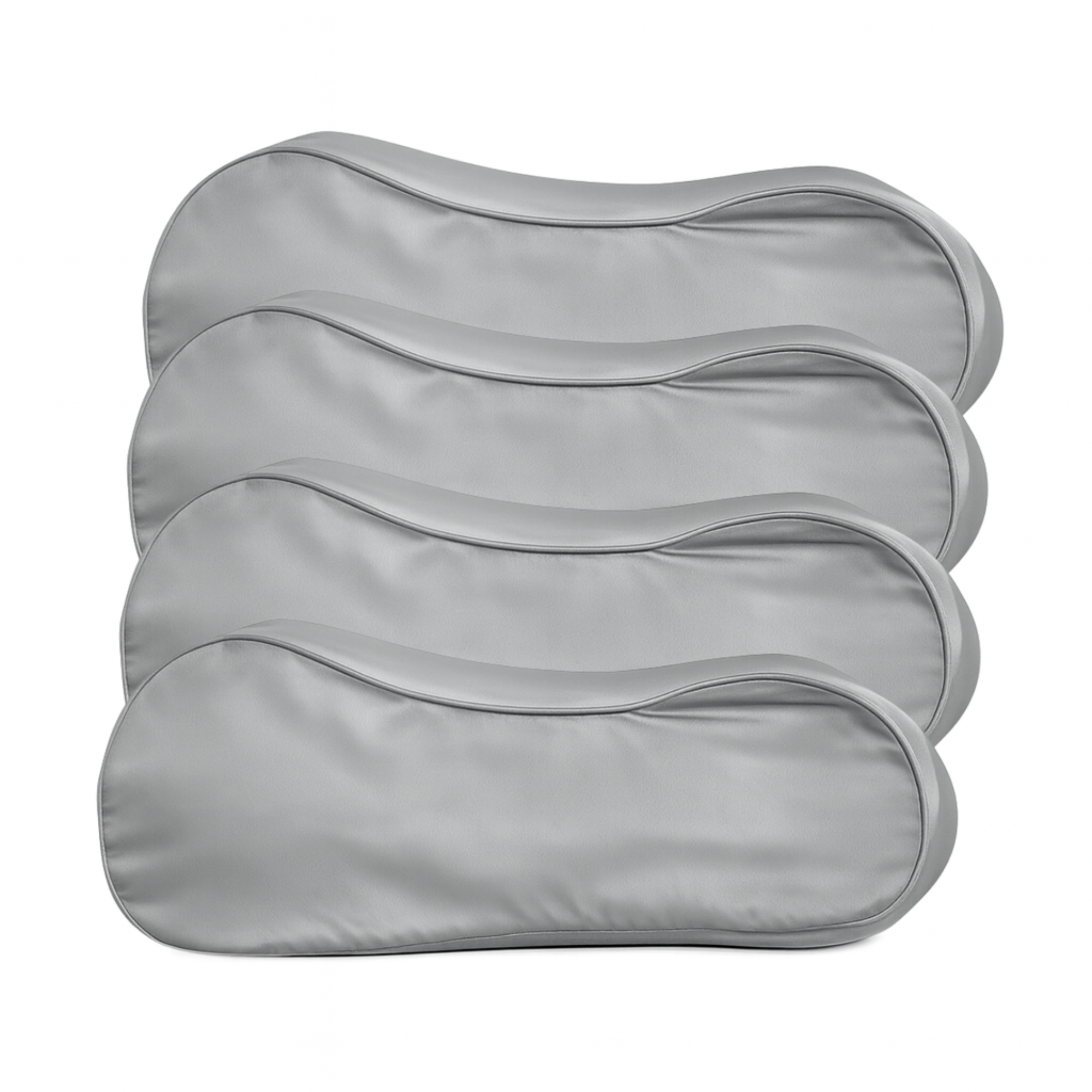 4x Zijden Kussensloop Licht Grijs Ergonomisch - 19MM