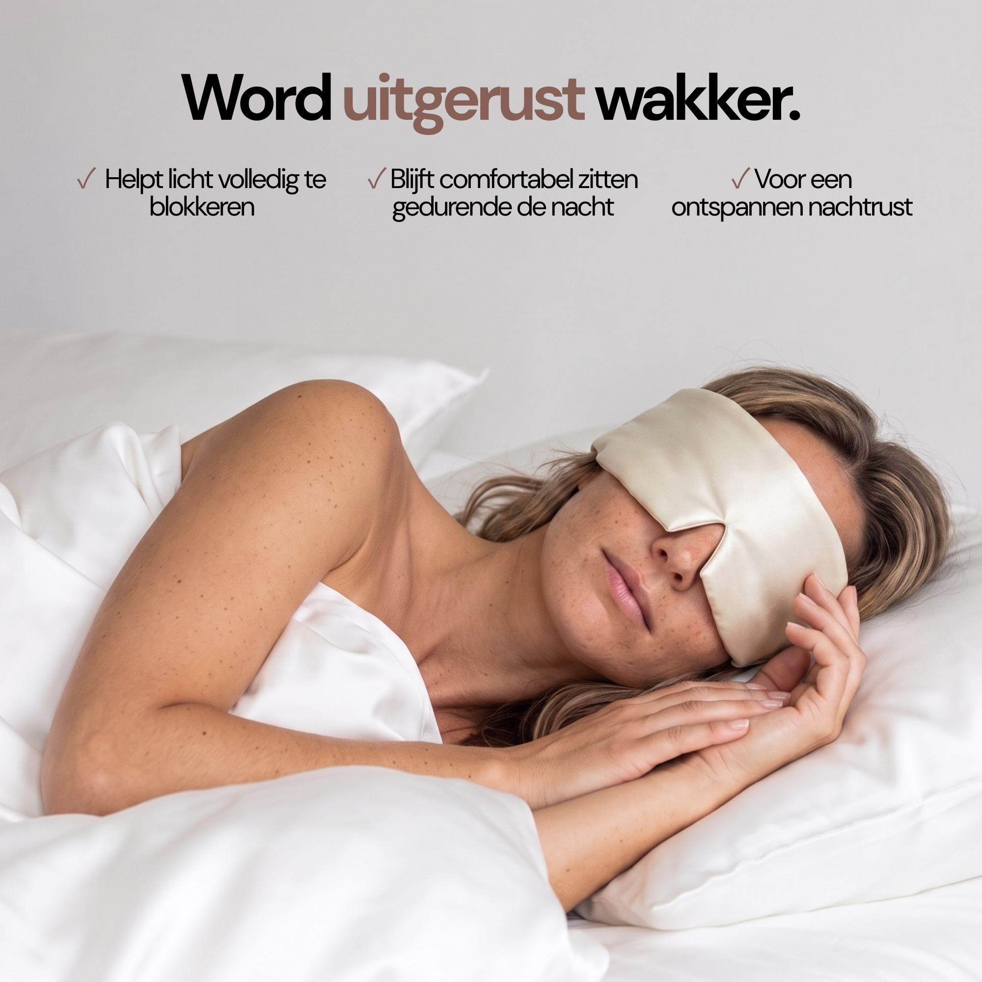 Perfect Sleep Face Mask van Zijde 22MM - Soft Ivory