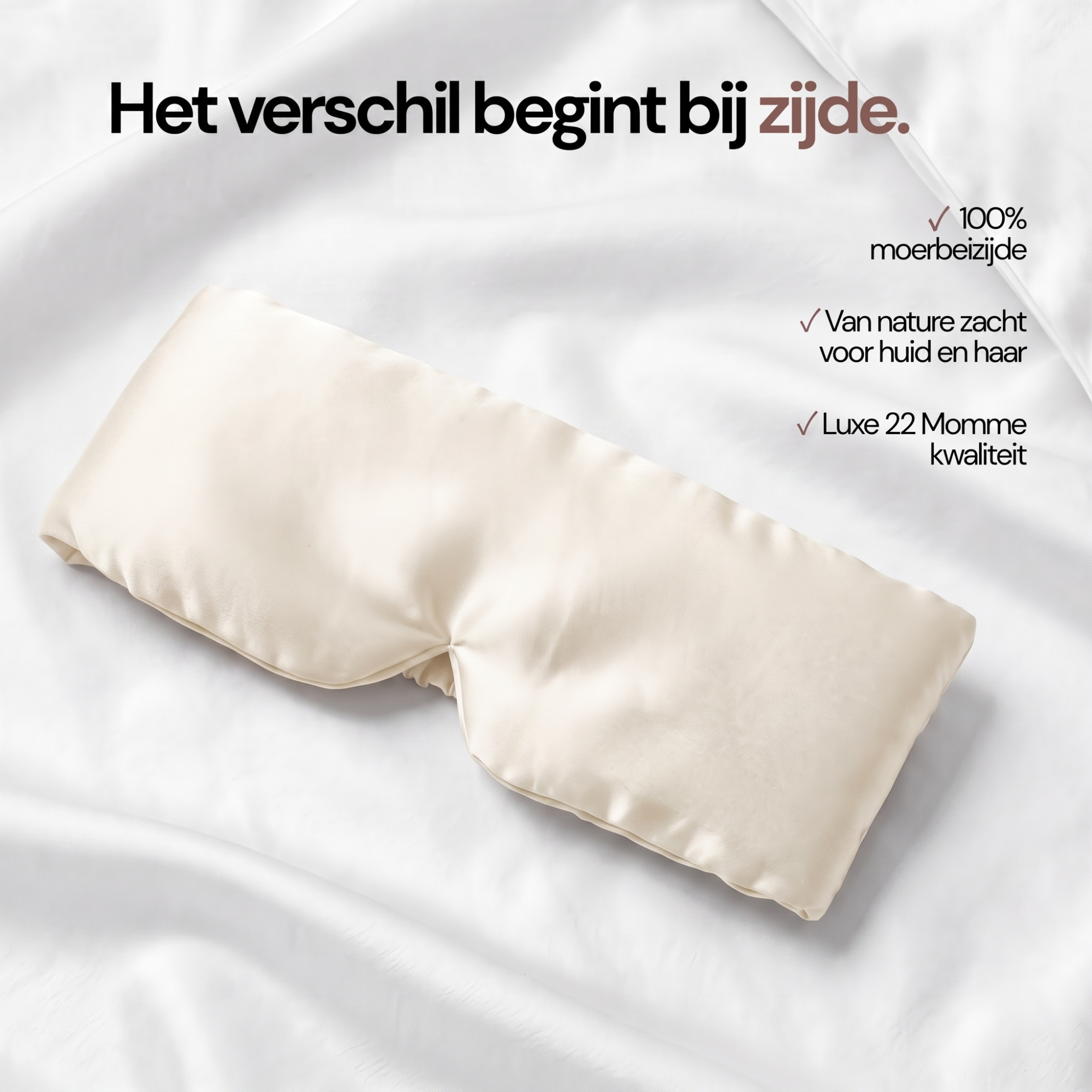 Perfect Sleep Face Mask van Zijde 22MM - Soft Ivory