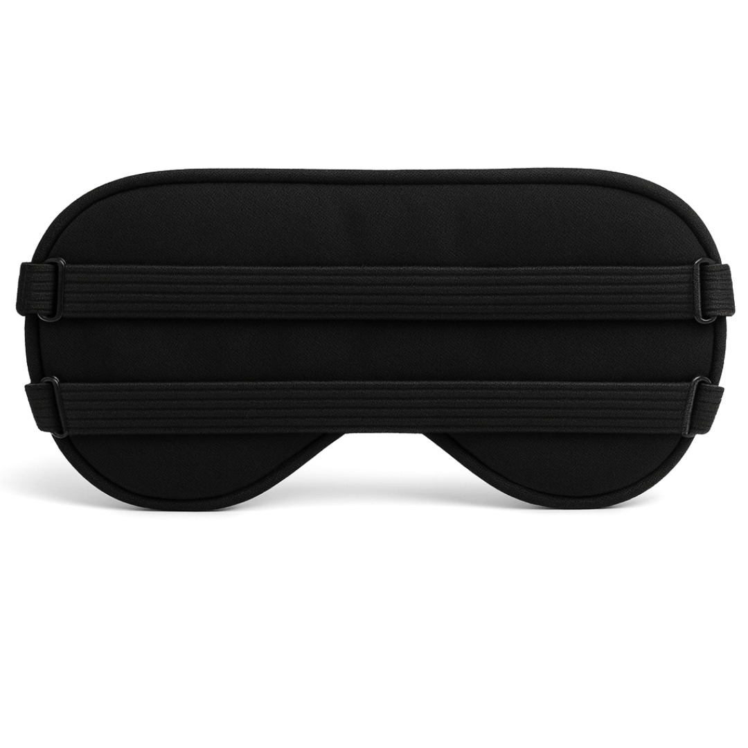 Luxe zijden slaapmasker - gevuld met zijde - Zwart