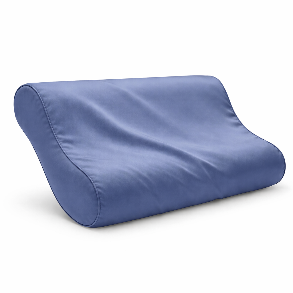 Zijden Kussensloop ergonomisch Evening Blue - 22MM