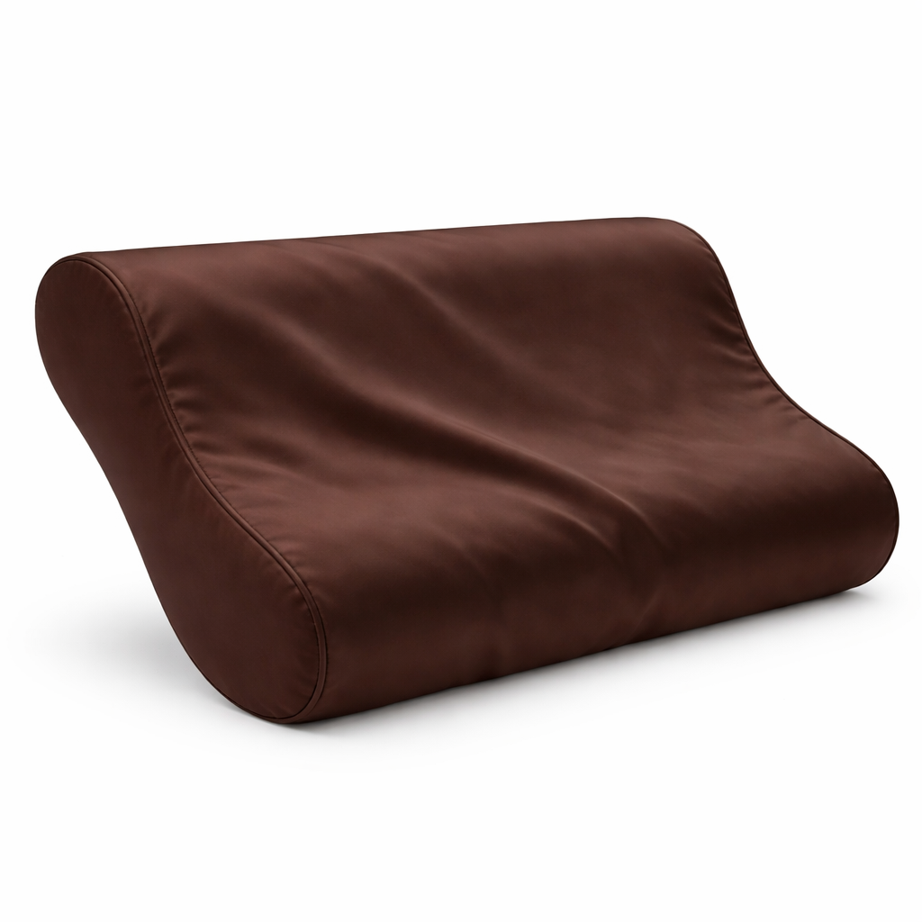 Zijden Kussensloop ergonomisch Midnight Cacao - 22MM