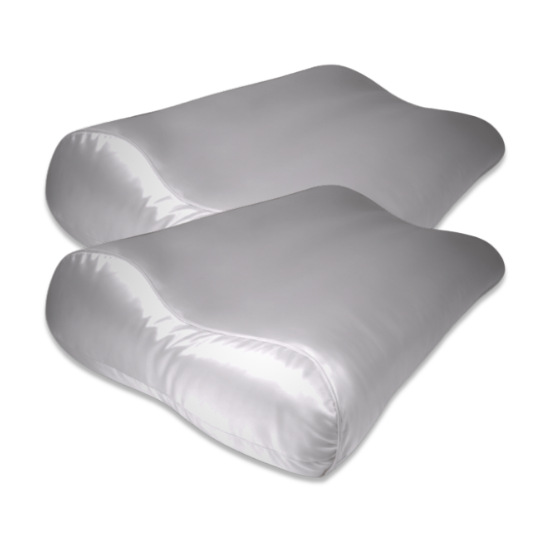2x Zijden Kussensloop Licht Grijs Ergonomisch - 19MM