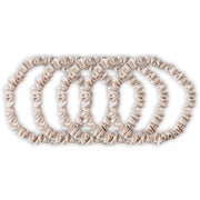 Zijden Scrunchies Donker Champagne Deluxe set van 5 - 22 Momme
